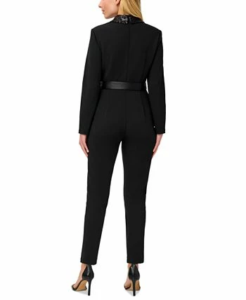 Adrianna Papell Women's Sequined-Collar Tuxedo Jumpsuit 2 Adrianna Papell Women's Sequined-Collar Tuxedo Jumpsuit - Image 2