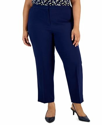 Kasper Plus Size Straight-Leg Pants 3 Kasper Plus Size Straight-Leg Pants - Image 3