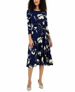 Kasper Women's Floral-Print Midi Fit & Flare Dress -VINCE CAMUTO Shop 22813312 fpx 1