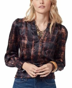 Sam Edelman Women's Edith Abstract Pleated-Waist Top