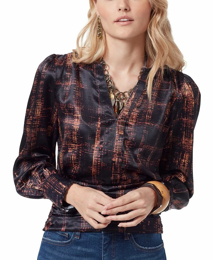 Sam Edelman Women's Edith Abstract Pleated-Waist Top 1 Sam Edelman Women's Edith Abstract Pleated-Waist Top