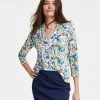 Charter Club Women's Floral-Print 3/4-Sleeve Top, Created For Macy's