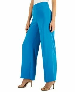 Anne Klein Montreal Satin High-Rise Side-Zip Wide-Leg Pants -VINCE CAMUTO Shop 22837423 fpx