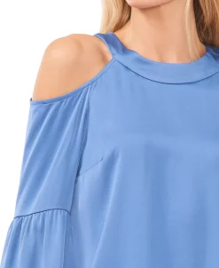 CeCe Women's Cold-Shoulder Lantern Long-Sleeve Blouse -VINCE CAMUTO Shop 22839055 fpx