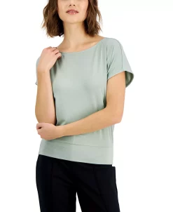 Alfani Women's Banded-Hem Boat-Neck Top, Created For Macy's