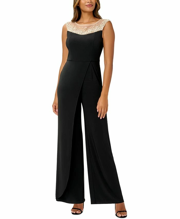Adrianna Papell Women's Embellished Overlay Jumpsuit 1 Adrianna Papell Women's Embellished Overlay Jumpsuit