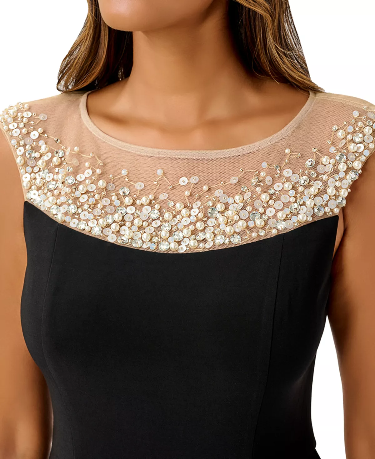 Adrianna Papell Women's Embellished Overlay Jumpsuit 3 Adrianna Papell Women's Embellished Overlay Jumpsuit - Image 3