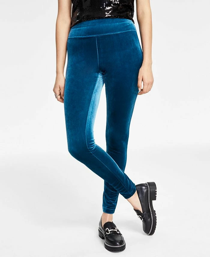 INC International Concepts Women's Velvet Non-Seam Skinny Leggings, Created For Macy's 1 INC International Concepts Women's Velvet Non-Seam Skinny Leggings, Created For Macy's