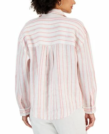 Charter Club Women's Linen Metallic-Stripe Top, Created For Macy's 2 Charter Club Women's Linen Metallic-Stripe Top, Created For Macy's - Image 2