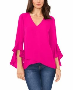 Vince Camuto Flutter-Sleeve Top