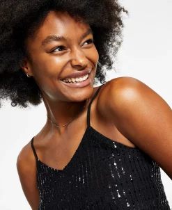 Anne Klein Women's Sequined V-Neck Camisole -VINCE CAMUTO Shop 22905443 fpx