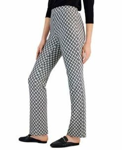 Anne Klein Women's Metallic Chevron Pull-On Bootcut Pants -VINCE CAMUTO Shop 22909250 fpx