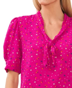 CeCe Women's Floral-Print Puff-Sleeve Tie-Neck Top 13 CeCe Women's Floral-Print Puff-Sleeve Tie-Neck Top -VINCE CAMUTO Shop 22936016 fpx