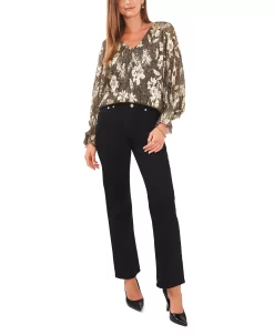 Vince Camuto Women's V-neck Blouson Sleeve Blouse -VINCE CAMUTO Shop 22943191 fpx