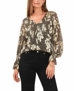 Vince Camuto Women's V-neck Blouson Sleeve Blouse