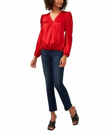 Vince Camuto Women's Puff-Shoulder Faux-Wrap Top 3 Vince Camuto Women's Puff-Shoulder Faux-Wrap Top - Image 3