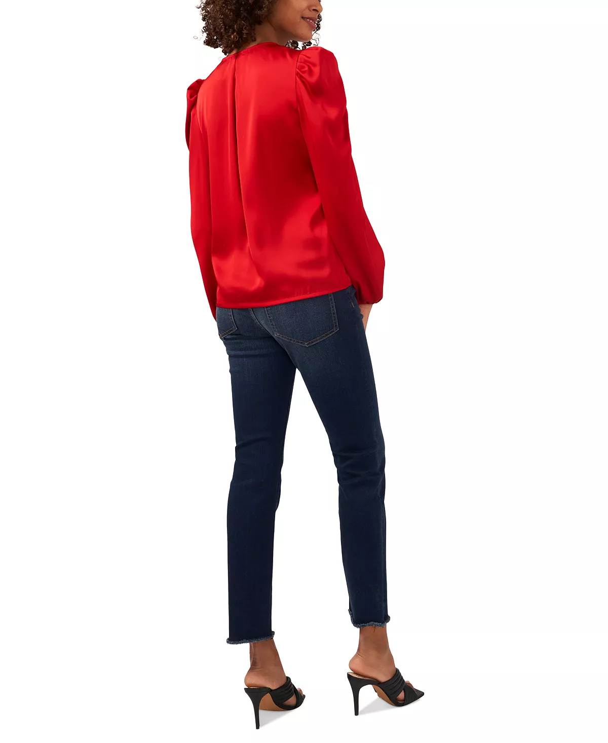 Vince Camuto Women's Puff-Shoulder Faux-Wrap Top 4 Vince Camuto Women's Puff-Shoulder Faux-Wrap Top - Image 4
