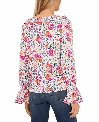 CeCe Women's Ruffled Floral-Print Bell-Sleeve Top 2 CeCe Women's Ruffled Floral-Print Bell-Sleeve Top - Image 2