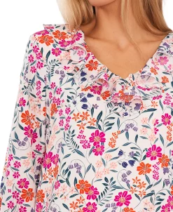 CeCe Women's Ruffled Floral-Print Bell-Sleeve Top 7 CeCe Women's Ruffled Floral-Print Bell-Sleeve Top -VINCE CAMUTO Shop 22948129 fpx