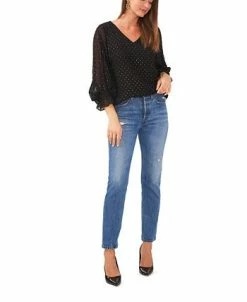 Vince Camuto Women's V-neck Blouse With Balloon Sleeves -VINCE CAMUTO Shop 22951362 fpx
