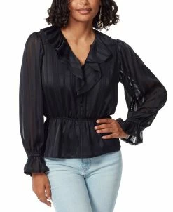 Sam Edelman Women's Vermont Ruffled-Collar Peplum Blouse
