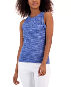 INC International Concepts Women's Ribbed High-Neck Tank, Created For Macy's
