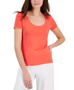 INC International Concepts Women's Scoop-Neck T-Shirt, Created For Macy's -VINCE CAMUTO Shop 22986917 fpx
