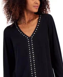 INC International Concepts Women's Studded Top, Created For Macy's -VINCE CAMUTO Shop 22986955 fpx