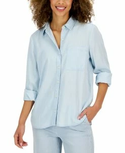 Style & Co Women's Button-Up Perfect Long-Sleeve Shirt, Created For Macy's