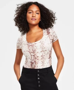 Bar III Women's Snake-Embossed Scoop-Neck Bodysuit, Created For Macy's 6 Bar III Women's Snake-Embossed Scoop-Neck Bodysuit, Created For Macy's -VINCE CAMUTO Shop 22988133 fpx