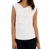 Anne Klein Women's Cap-Sleeve Cowlneck Blouse