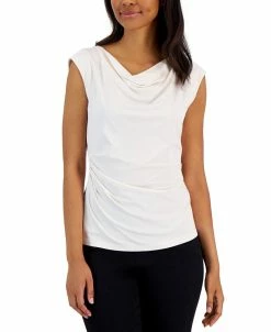 Anne Klein Women's Cap-Sleeve Cowlneck Blouse