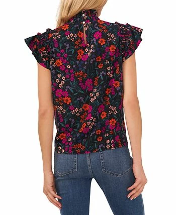 CeCe Women's Mock-Neck Floral-Print Flutter-Sleeve Top 2 CeCe Women's Mock-Neck Floral-Print Flutter-Sleeve Top - Image 2