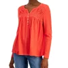 Style & Co Women's Smocked Knit Top, Created For Macy's