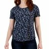 Style & Co Women's Printed Short-Sleeve Scoop-neck T-Shirt, Created For Macy's