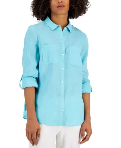 Charter Club Women's Linen Shirt, Created For Macy's 19 Charter Club Women's Linen Shirt, Created For Macy's -VINCE CAMUTO Shop 23009701 fpx