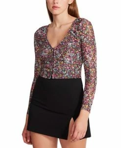 Steve Madden Women's Luna Floral-Print Long-Sleeve Top -VINCE CAMUTO Shop 23021983 fpx