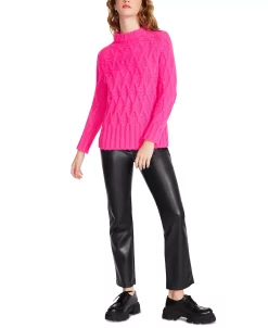 Steve Madden Women's Olive Cable-Knit Pullover Sweater -VINCE CAMUTO Shop 23022019 fpx