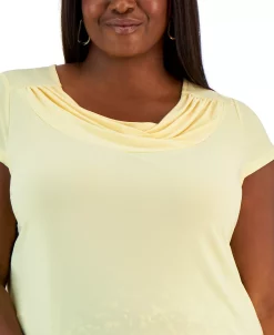 Kasper Plus Size Cap-Sleeve Cowlneck Top -VINCE CAMUTO Shop 23022036 fpx