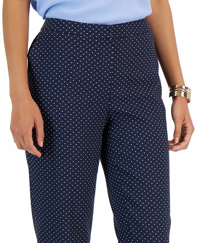 Kasper Women's Stretch-Jacquard Polka-Dot Straight-Leg Cropped Pants 4 Kasper Women's Stretch-Jacquard Polka-Dot Straight-Leg Cropped Pants - Image 4