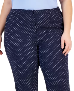 Kasper Plus Size Dot-Print Jacquard Ankle Pants -VINCE CAMUTO Shop 23045996 fpx