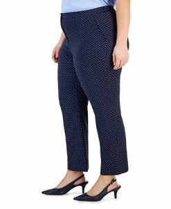 Kasper Plus Size Dot-Print Jacquard Ankle Pants -VINCE CAMUTO Shop 23045997 fpx