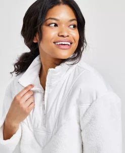 Style & Co Women's Mixed Media Quarter-Zip Pullover, Created For Macy's -VINCE CAMUTO Shop 23074033 fpx