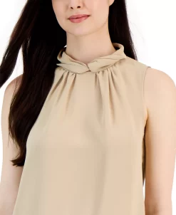 Anne Klein Women's Crepe Sleeveless Twist-Neck Top -VINCE CAMUTO Shop 23098446 fpx