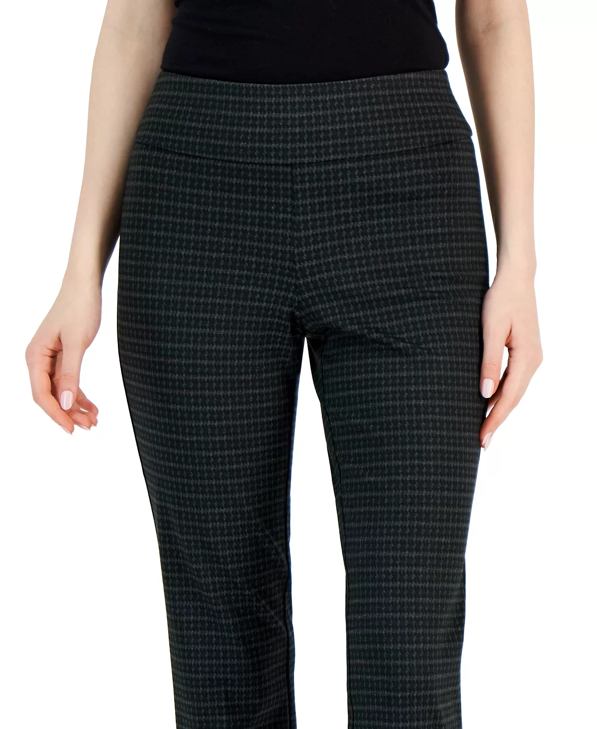 Anne Klein Women's Compression Printed High-Rise Bootcut Pull-On Pants 4 Anne Klein Women's Compression Printed High-Rise Bootcut Pull-On Pants - Image 4