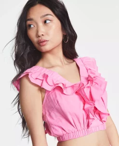 And Now This Women's Sleeveless V-Neck Ruffled Top -VINCE CAMUTO Shop 23110022 fpx