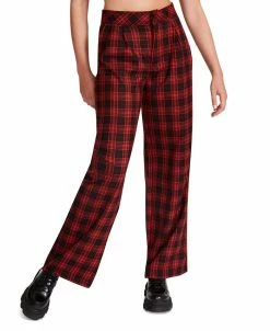 Steve Madden Women's Isabella Plaid Wide-Leg Pants