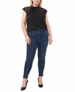 Vince Camuto Plus Size Mock-Turtleneck Lace-Sleeve Top -VINCE CAMUTO Shop 23149742 fpx