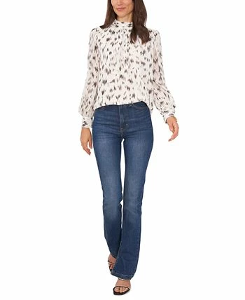 Vince Camuto Women's Printed Stand-Collar Sheer-Sleeve Blouse 3 Vince Camuto Women's Printed Stand-Collar Sheer-Sleeve Blouse - Image 3