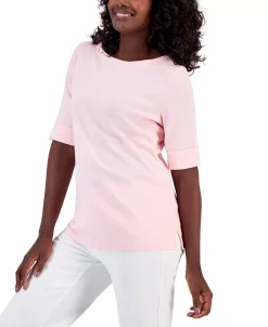 Karen Scott Cotton Boat-Neck Top, Created For Macy's 28 Karen Scott Cotton Boat-Neck Top, Created For Macy's -VINCE CAMUTO Shop 23187898 fpx